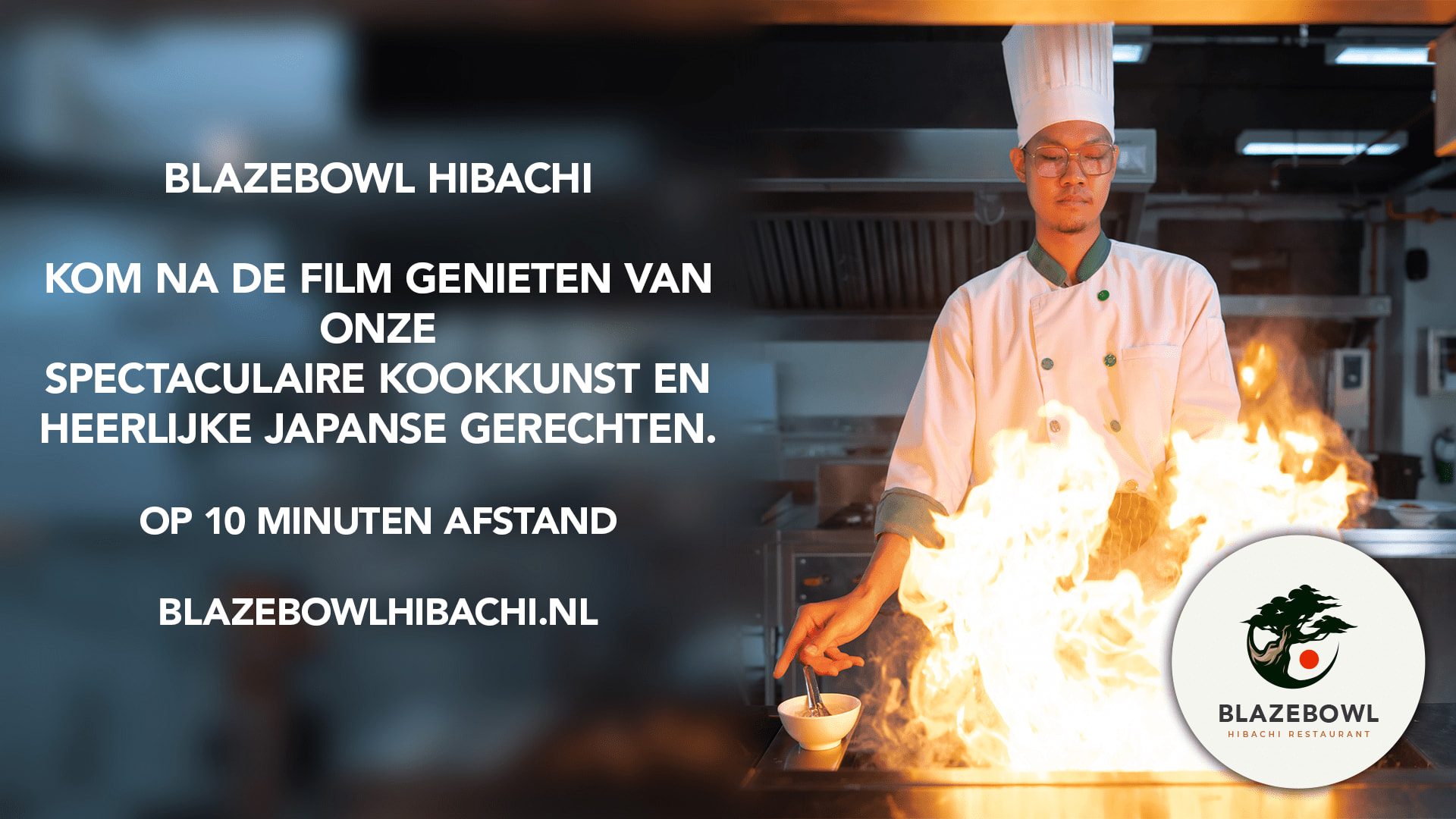 blazeBowl hibachi - bioscoopreclame Bioscoopreclame Blazebowl hibachi restaurant promotie - bannersetje